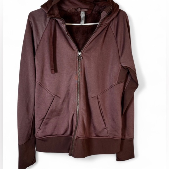 Athleta Jackets & Blazers - Athleta Mauve Sherpa Lined Zip-Up Jacket